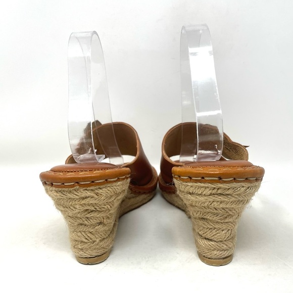 Born Drilles Leather‎ Flower Wedges Brown Womens 11 - Picture 5 of 8